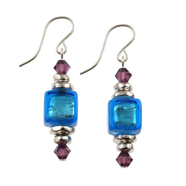 SE-1201Q Earring 8mm Cube Confetti