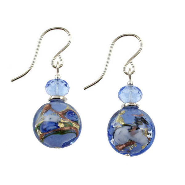 SE-1367 Earring Bed of Roses Disc True Blue