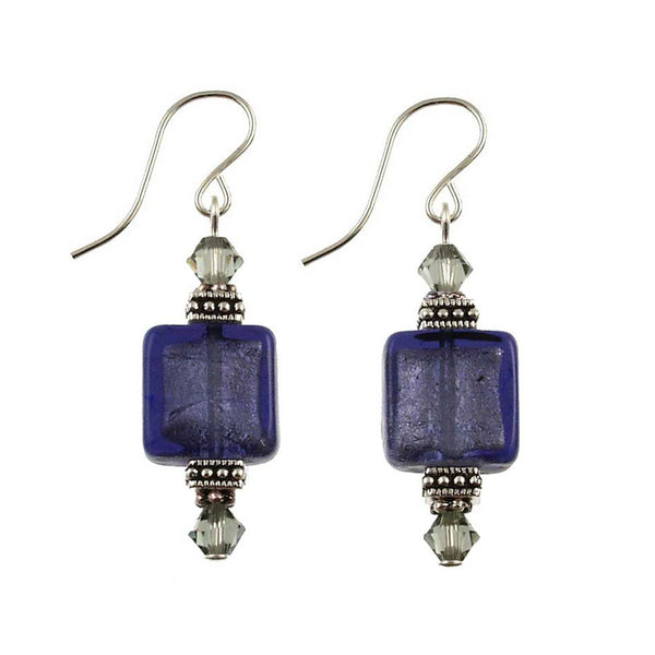 SE-155 Earring 10mm Square Plum Gorgeous