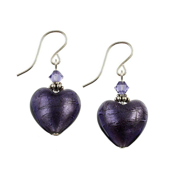 SE-159 Earring Heart Plum Gorgeous