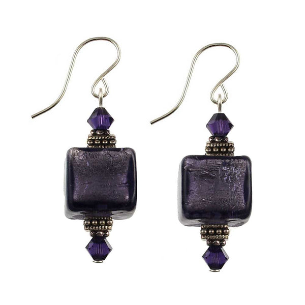 SE-162 Earring Cube Plum Gorgeous