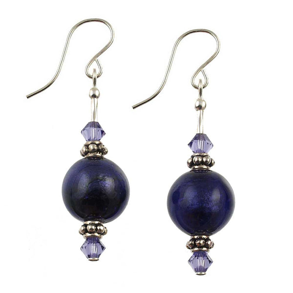 SE-163 Earring Round Plum Gorgeous