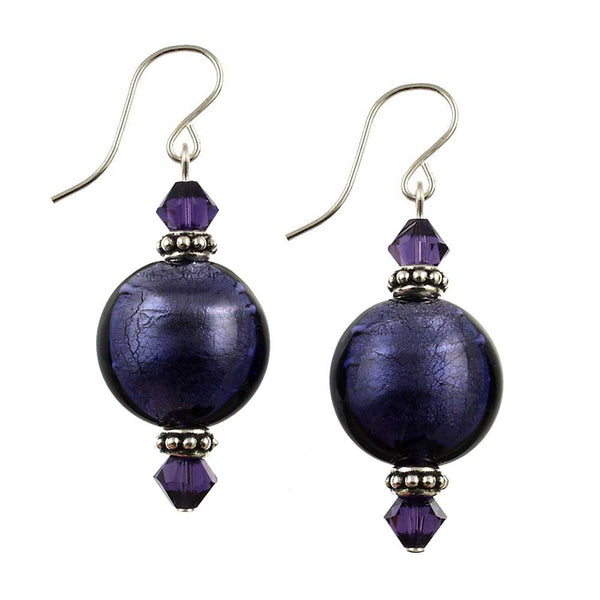 SE-164 Earring Disc Plum Gorgeous