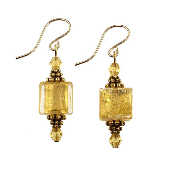 SE-372 Earring Cube Gold Rush