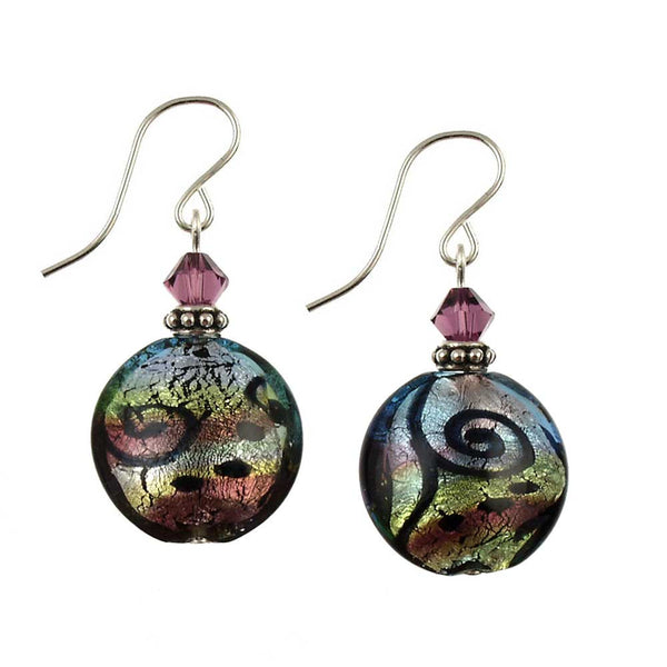 SE-485 Earring Disc Peacock