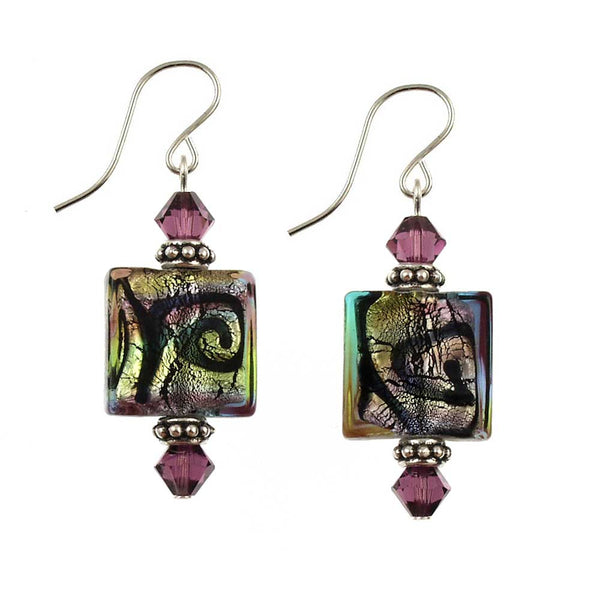 SE-486 Earring Square Peacock