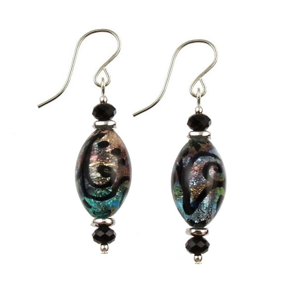 SE-491 Earring Oval Peacock