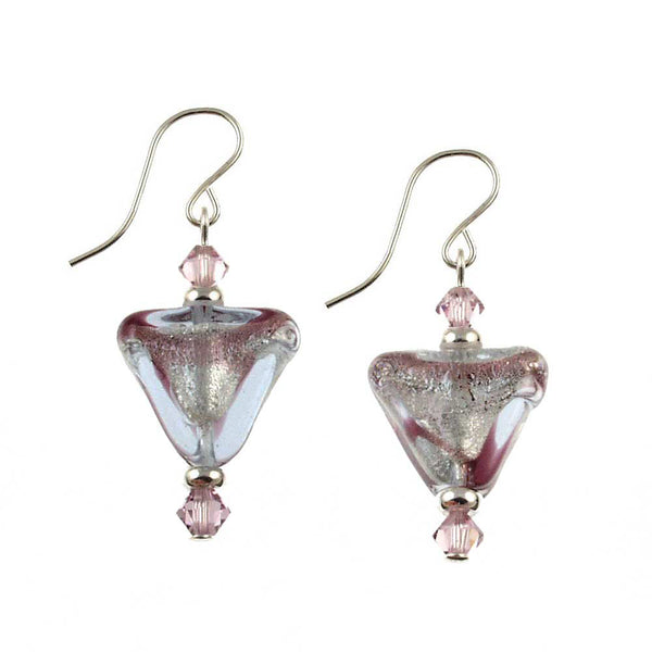 SE-541 Earring Triangle Amethyst Swirl