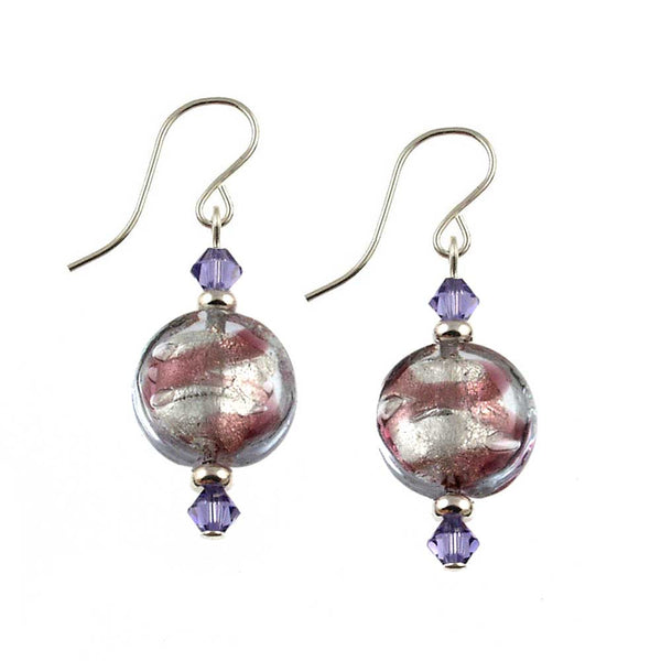 SE-543 Earring Lentil Amethyst Swirl