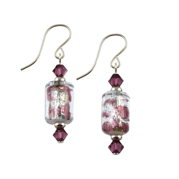 SE-544 Earring Baby Tube Amethyst Swirl