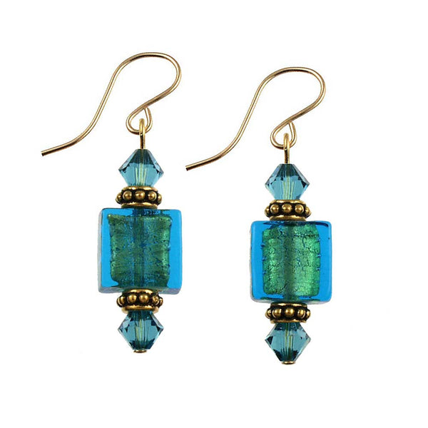 SE-954 Earring Square Teal We Meet Again