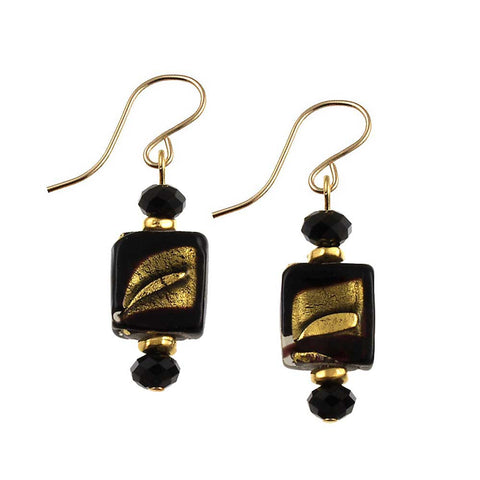 SE-1281 Earring Square Golden Shadow