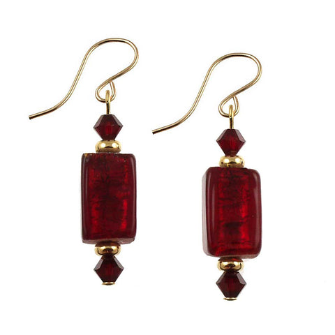SE-220 Earring Rectangle Red Delicious