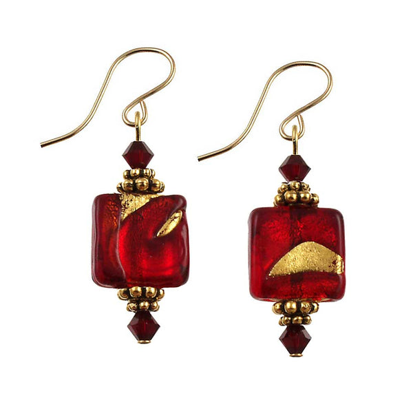 SE-222 Earring Square Red Delicious