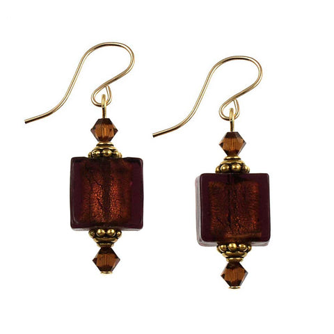 SE-511 Earring Square Chocolate Spice