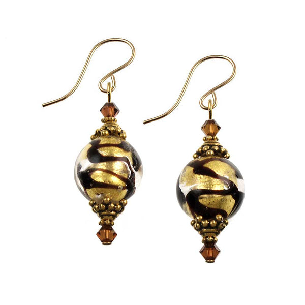 SE-512 Earring 14mm Round Chocolate Spice