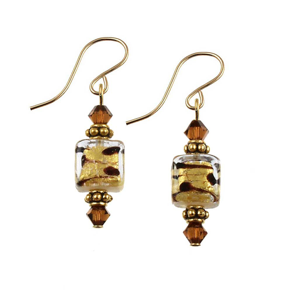 SE-998 Earring Cube Chocolate Spice