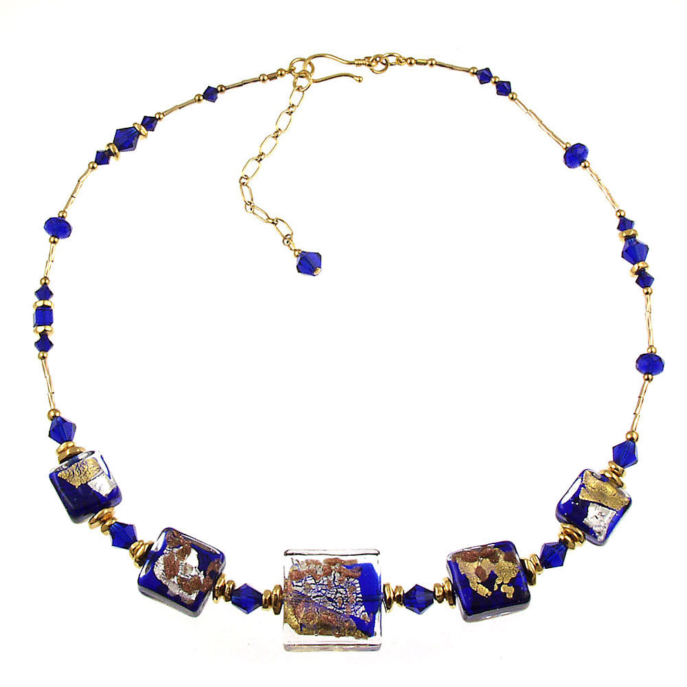SN-1105 Necklace Square Rhapsody In Blue